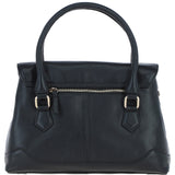 Premium Leather Shoulder Bag with Detachable Crossbody Strap Black: Y-56
