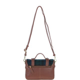 Ashwood Leather & Harris Tweed® Cloth Small Satchel Bag with Twist Lock Tan/Watch: TW-33-04-TW