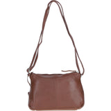 Compact Zip-Closure Leather Crossbody Bag Cognac: Belfast