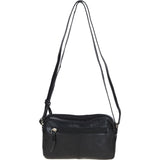 Leather Crossbody Bag with Adjustable Strap Black: Audrey