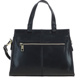 Ashwood Medium Leather Grab Bag Black: V-83