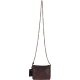 Vintage Mini Leather Cross Body Shoulder Bag With Chain Strap Brandy  – G27