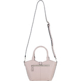 Leather Shoulder Bag with Detachable Crossbody Strap Beige: 64739