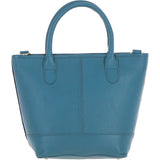 Ashwood Leather & Harris Tweed® Cloth Large Grab Bag Teal/Navy: TW-64-16-TN