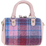 Ashwood Leather & Harris Tweed® Cloth Small Barrel Bag Baby-pink/Pink: TW-61-15-BP