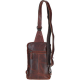 Leather Crossbody Sling Bag Cognac: FE-21
