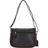 Elegant Ashwood Leather & Harris Tweed® Cloth Crossbody Bag Brown/Mcload: TW-27-01-BM