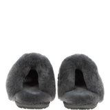 Classic Ladies Suede Sheepskin Slippers Gray