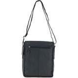 Classic A4 Leather Flap-Over Messenger Bag Black: Q-43