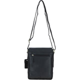 Ashwood Compact Leather Flap Over Bag Black: Q-42