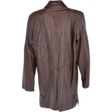 Womens Single Breasted Oversized Leather Coat Mid Brown/app: IVONNE 2