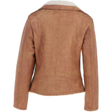 Ashwood Faux Fur Biker Style Jacket Tan: Jan