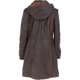 Leather Duffle Leather Coat Mid Brown/ app: TINA