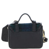 Ashwood Leather & Harris Tweed® Cloth Micro Satchel Bag with Twist Lock Black/Watch:TW-36-03-BW