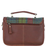 Ashwood Leather & Harris Tweed® Cloth Satchel Bag Tan/Purple: TW-68-13-TP