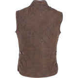 Mens Diamond Quilted Leather Gilet Brown 27 : M-15 vest