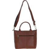 Versatile Ashwood Leather & Harris Tweed® Cloth Shoulder Bag Tan/LT Blue: TW-22-05-TB
