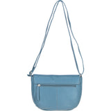 Leather Flap Shoulder Bag Avio Blue: Limerick