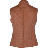 Diamond Quilted Leather Gilet Cognac: RIGDEN GILLET
