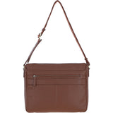 Gabicci Leather Messenger Bag with Crossbody Strap Tan: GB-64957