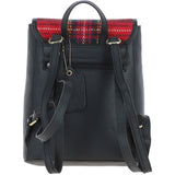 Ashwood Leather & Harris Tweed® Cloth Compact Backpack Black/Red: TW-65-14-BR