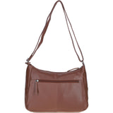 Leather Shoulder Bag with Zip & Magnetic Pocket Cognac: Meath