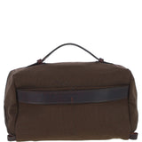 Fenland Canvas & Leather Wash Bag Brandy/green: FEN-759