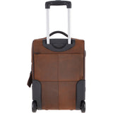 Airline Friendly Cabin Size Leather Trolley Brown: 79014
