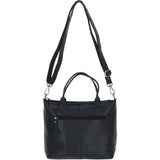 Versatile Ashwood Leather & Harris Tweed® Cloth Shoulder Bag Black/White: TW-22-012-BW
