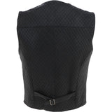 All Leather Diamond Stitched  Waistcoat Black :  G-X W/Coat