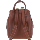 Ashwood Leather & Harris Tweed® Cloth Multi-Pocket Backpack Tan/Navy: TW-66-11-TN