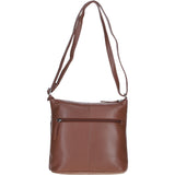 Practical Extending Pocket Leather Shoulder Bag Cognac: Donegal