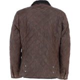 Ashwood Leather x Harris Tweed Men’s Diamond Quilted Stitch Details Casual Jacket Brown/Navy: TW-907-011-BN