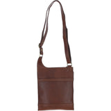 Ashwood Leather & Tweed Crossbody Bag Tan/Green Check: TW-24-010-TGNH