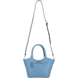 Leather Shoulder Bag with Detachable Crossbody Strap Denim: 64739