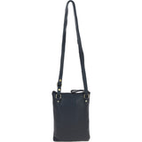 Authentic Ashwood Leather & Harris Tweed® Cloth Crossbody Bag Navy/Pink: TW-29-06-NP