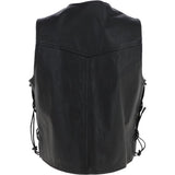Leather Laced Waistcoat Black :  G-W/C 632