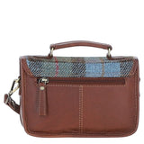 Ashwood Leather & Harris Tweed® Cloth Small Satchel Bag Tan/Mcload: TW-67-02-TM