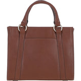 Real Leather Handbag with Adjustable Crossbody Strap 2 Tone Tan: 64867
