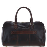 Luxury Leather Duffle Bag with Detachable Strap Brown: pl-47