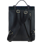 Ashwood Leather & Harris Tweed® Cloth Large Backpack with Twist Lock Black/Watch: TW-38-03-BW