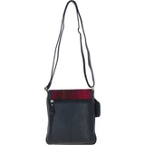Ashwood Leather & Harris Tweed® Cloth Twist Lock Crossbody Bag Navy/Pink: TW-31-06-NP