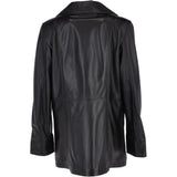Womens Single Breasted Leather Coat Black/ddy: ESMARALDA