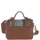 Ashwood Leather & Harris Tweed® Cloth Micro Satchel Bag with Twist Lock Tan/McLoad:TW-36-02-TM