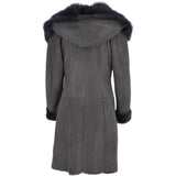 Toscana Longhaired Hooded Shearling Coat Grey: LP 26