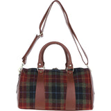 Ashwood Leather & Harris Tweed® Cloth Doctor Holdall Tan/Green/Red: TW-46-08-TR