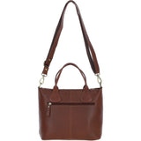 Versatile Ashwood Leather & Harris Tweed® Cloth Shoulder Bag Tan/Navy: TW-22-011-TN