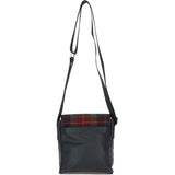 Ashwood Leather & Harris Tweed® Cloth Bodybag Black/Green/Red: TW-41-07-BR