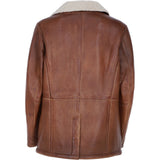 Men’s Trapper Leather Jacket with Faux Fur Lining Cognac: ELMS