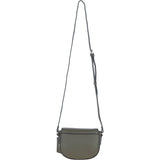 Real Leather Saddle Crossbody Bag Olive: 63753